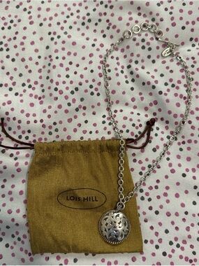Lois Hill Silver Round Filigree Pendant Necklace